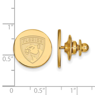 Sterling Silver Gold-plated NHL LogoArt Florida Panthers Lapel Pin