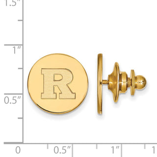 Sterling Silver Gold-plated LogoArt Rutgers University Letter R Lapel Pin