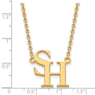 Sterling Silver Gold-plated LogoArt Sam Houston State University Large Pendant 18 inch Necklace