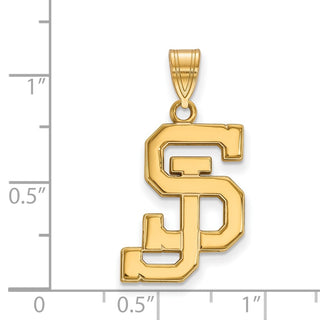 14k Gold LogoArt San Jose State University S-J Large Pendant