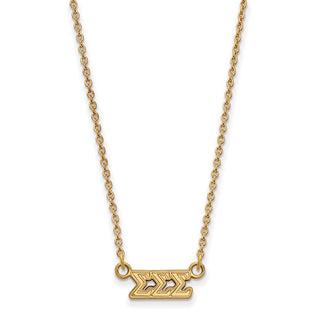Sterling Silver Gold-plated LogoArt Sigma Sigma Sigma Sorority Greek Letters Extra Small Pendant 18 inch Necklace
