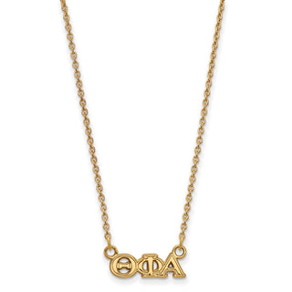 Sterling Silver Gold-plated LogoArt Theta Phi Alpha Sorority Greek Letters Extra Small Pendant 18 inch Necklace