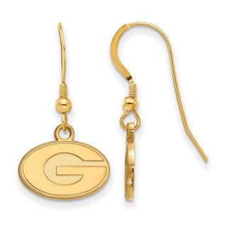 Sterling Silver Gold-plated LogoArt University of Georgia Letter G Extra Small Dangle Wire Earrings