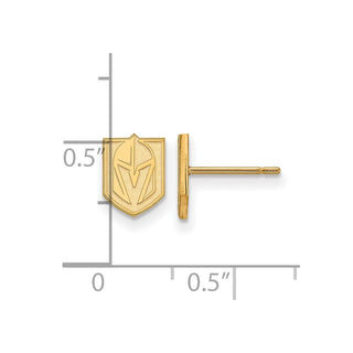 Sterling Silver Gold-plated NHL LogoArt NHL Vegas Golden Knights Extra Small Post Earrings