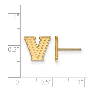 10k Gold LogoArt Villanova University Letter V Extra Small Post Earrings