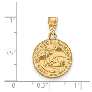 Sterling Silver Gold-plated LogoArt Boise State University Medium Crest Pendant