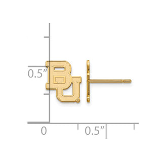 10k Gold LogoArt Baylor University Bears Extra Small Post Earrings