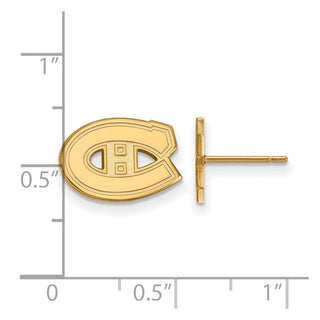 14k Gold NHL LogoArt Montreal Canadiens Extra Small Post Earrings
