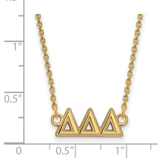 Sterling Silver Gold-plated LogoArt Delta Delta Delta Sorority Greek Letters Medium Pendant 18 inch Necklace