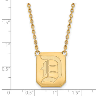 14k Gold LogoArt Duquesne University Letter D Large Pendant 18 inch Necklace