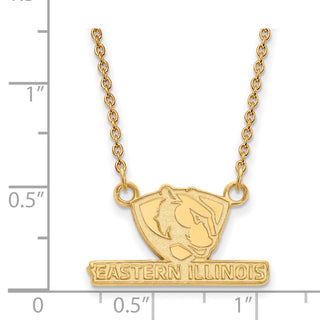 10k Gold LogoArt Eastern Illinois University Small Pendant 18 inch Necklace
