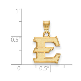 Sterling Silver Gold-plated LogoArt East Tennessee State University Letter E Small Pendant
