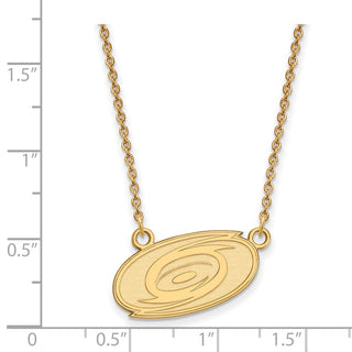 10k Gold NHL LogoArt Carolina Hurricanes Small Pendant 18 inch Necklace