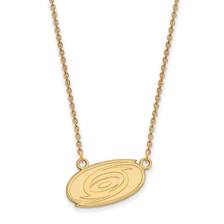 14k Gold NHL LogoArt Carolina Hurricanes Small Pendant 18 inch Necklace