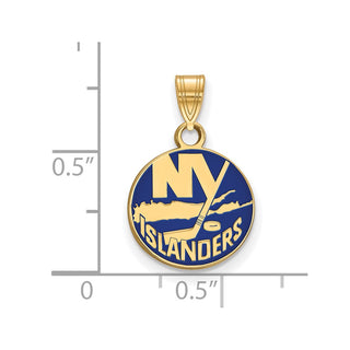 Sterling Silver Gold-plated NHL LogoArt New York Islanders Small Enameled Pendant