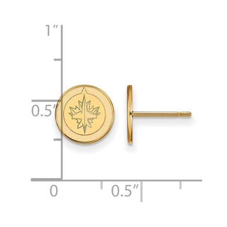 Sterling Silver Gold-plated NHL LogoArt Winnipeg Jets Extra Small Post Earrings