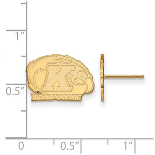 Sterling Silver Gold-plated LogoArt Kent State University Extra Small Post Earrings