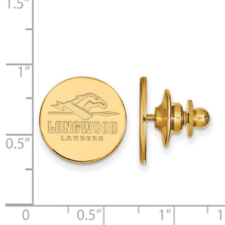 Sterling Silver Gold-plated LogoArt Longwood University Lancers Lapel Pin