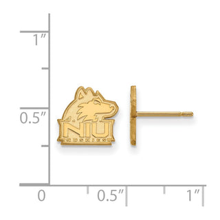 10k Gold LogoArt Northern Illinois University N-I-U Huskies Extra Small Post Earrings