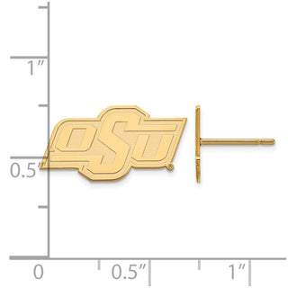 10k Gold LogoArt Oklahoma State University O-S-U Extra Small Post Earrings