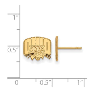 Sterling Silver Gold-plated LogoArt Ohio University Extra Small Post Earrings