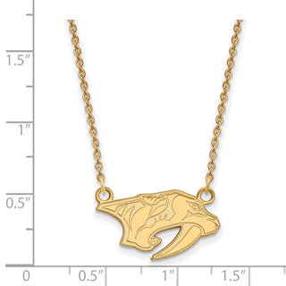 14k Gold NHL LogoArt Nashville Predators Small Pendant 18 inch Necklace
