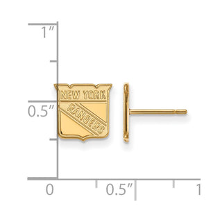 Sterling Silver Gold-plated NHL LogoArt New York Rangers Extra Small Post Earrings