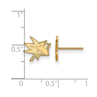 10k Gold NHL LogoArt San Jose Sharks Extra Small Post Earrings
