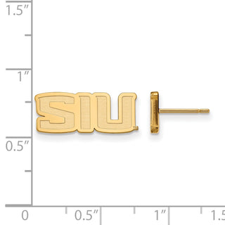 10k Gold LogoArt Southern Illinois University S-I-U Extra Small Post Earrings