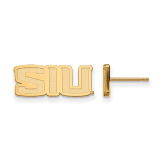 Sterling Silver Gold-plated LogoArt Southern Illinois University S-I-U Extra Small Post Earrings