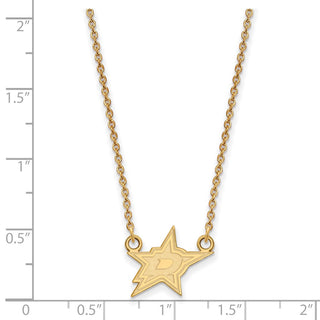 10k Gold NHL LogoArt Dallas Stars Small Pendant 18 inch Necklace