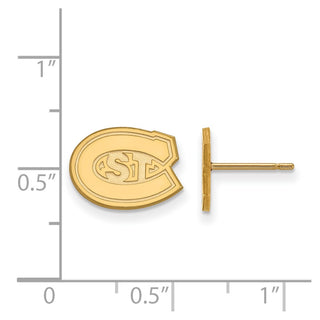Sterling Silver Gold-plated LogoArt St. Cloud State University Extra Small Post Earrings