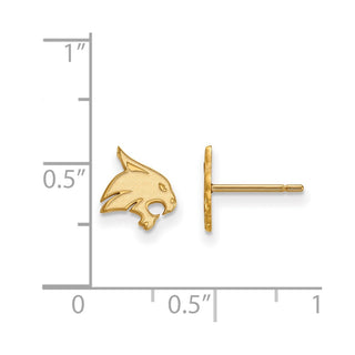 10k Gold LogoArt Texas State University Bobcat Extra Small Post Earrings
