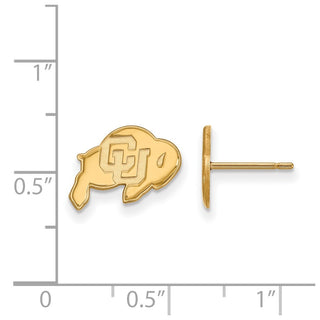 14k Gold LogoArt University of Colorado Buffalo Extra Small Post Earrings