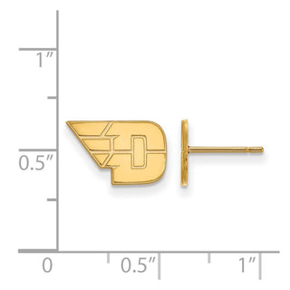 Sterling Silver Gold-plated LogoArt University of Dayton Extra Small Post Earrings