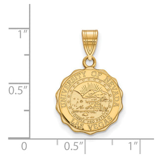 Sterling Silver Gold-plated LogoArt University of Nevada-Las Vegas Medium Crest Pendant