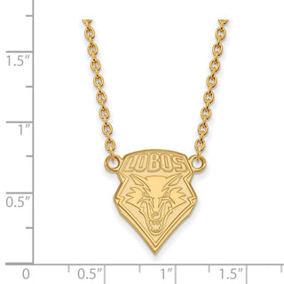 10k Gold LogoArt University of New Mexico Large Pendant 18 inch Necklace 1Y007UNM-18