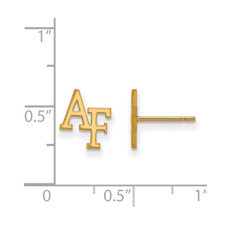 10k Gold LogoArt United States Air Force Academy A-F Extra Small Post Earrings