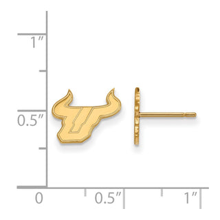 10k Gold LogoArt University of South Florida Bull Extra Small Post Earrings