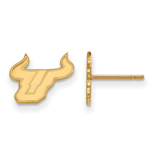 14k Gold LogoArt University of South Florida Bull Extra Small Post Earrings