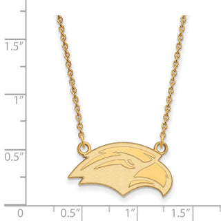 14k Gold LogoArt University of Southern Mississippi Eagle Small Pendant 18 inch Necklace