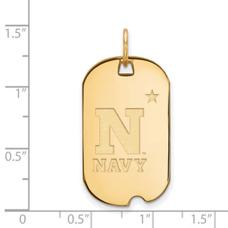 14k Gold LogoArt US Naval Academy Small Dog Tag Pendant