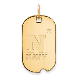 Sterling Silver Gold-plated LogoArt US Naval Academy Small Dog Tag Pendant