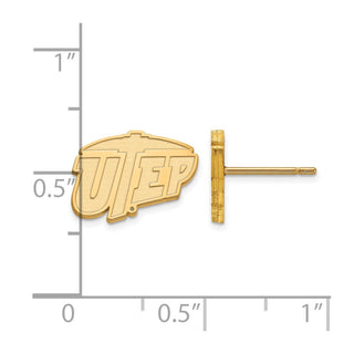 Sterling Silver Gold-plated LogoArt University of Texas at El Paso Extra Small Post Earrings