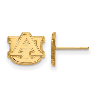 Sterling Silver Gold-plated LogoArt Auburn University A-U Extra Small Post Earrings