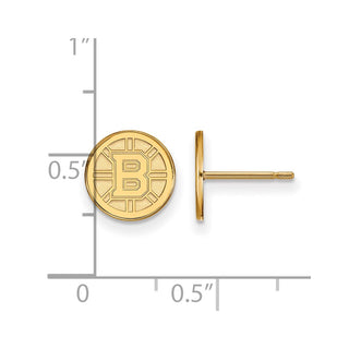 10k Gold NHL LogoArt Boston Bruins Extra Small Post Earrings