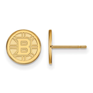 14k Gold NHL LogoArt Boston Bruins Extra Small Post Earrings