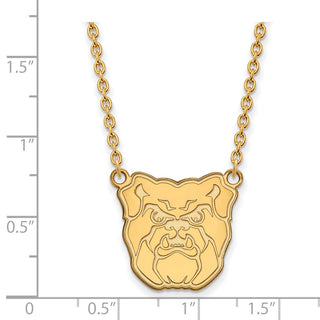 10k Gold LogoArt Butler University Bulldog Large Pendant 18 inch Necklace