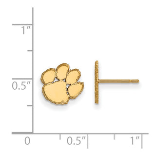 10k Gold LogoArt Clemson University Tiger Paw Extra Small Post Earrings