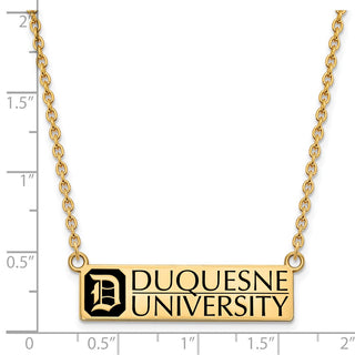 Sterling Silver w/Gold-plating LogoArt Duquesne U Enamel Large Pendant w/Necklace